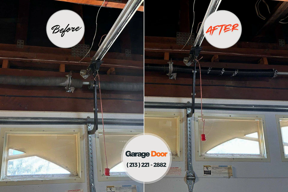 Before and after: garage door repair California, PA